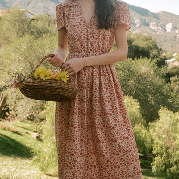 Christy Dawn- Dawn Dress in (Sold Out Taylor Swift Colourway) Mandarin Ditzy - Picture 1 of 3